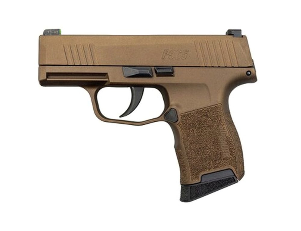 Sig P365 Burnt Bronze 9mm, 3" Barrel, Sig XRay3 Night Sights, 10rd Mag