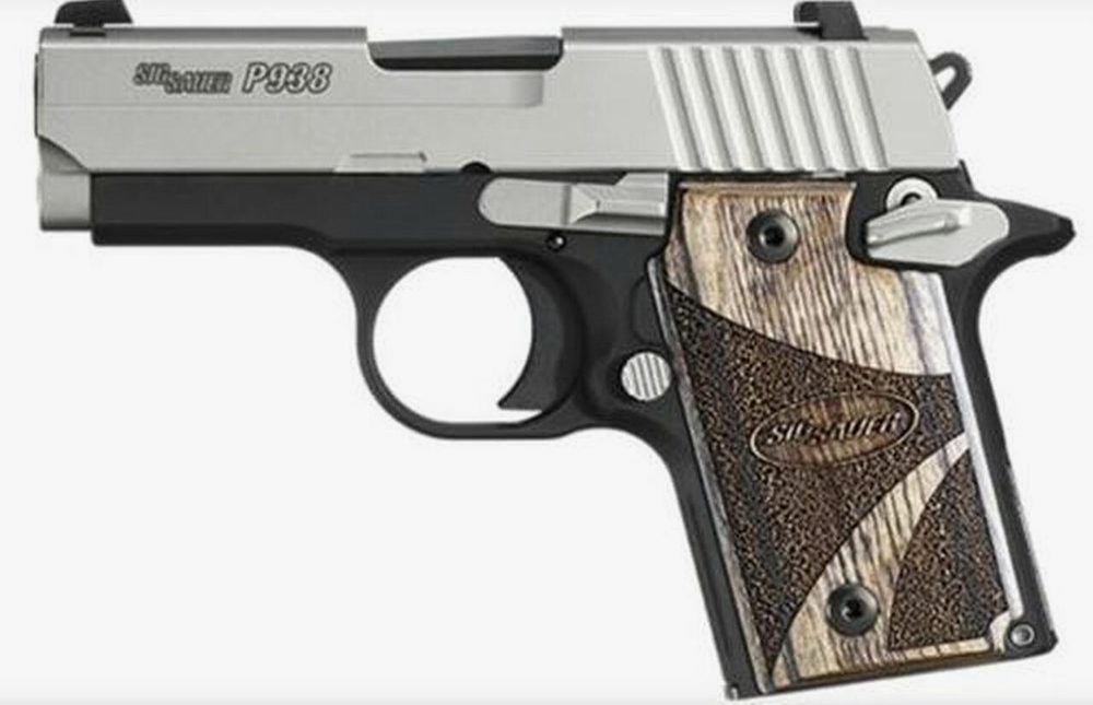 Sig P938 9MM 3IN Blackwood 2-Tone SAO Blackwood Grip (1) 6RD Steel MAG Ambi Safety