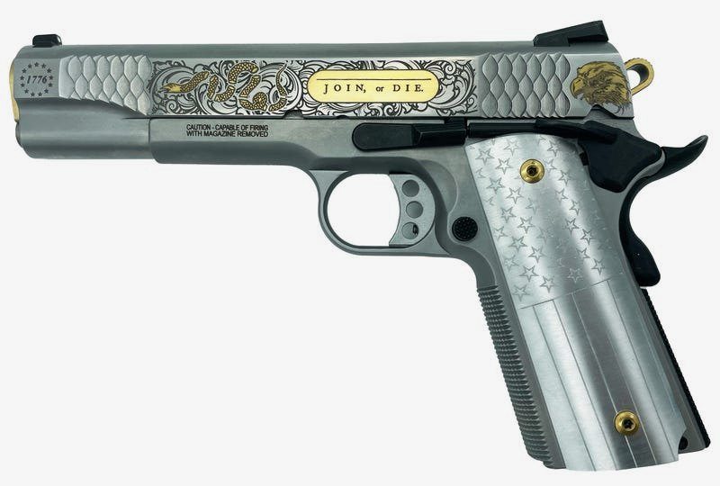 Smith & Wesson Engraved 1911 45 ACP Pistol with E-Series Wood Laminate