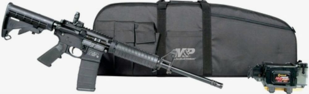 Smith & Wesson M&P 15 Sport II Kit 5.56/223, 16" Barrel, Flip Sights, Caldwell Mag Charger, Gun Case, 30rd Mag