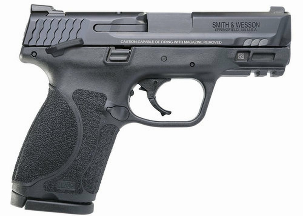Smith & Wesson, M&P 2.0, Striker Fired, Compact 9MM, 3.6" Barr Black, 15Rd, Thumb Safety, Fixed Sights