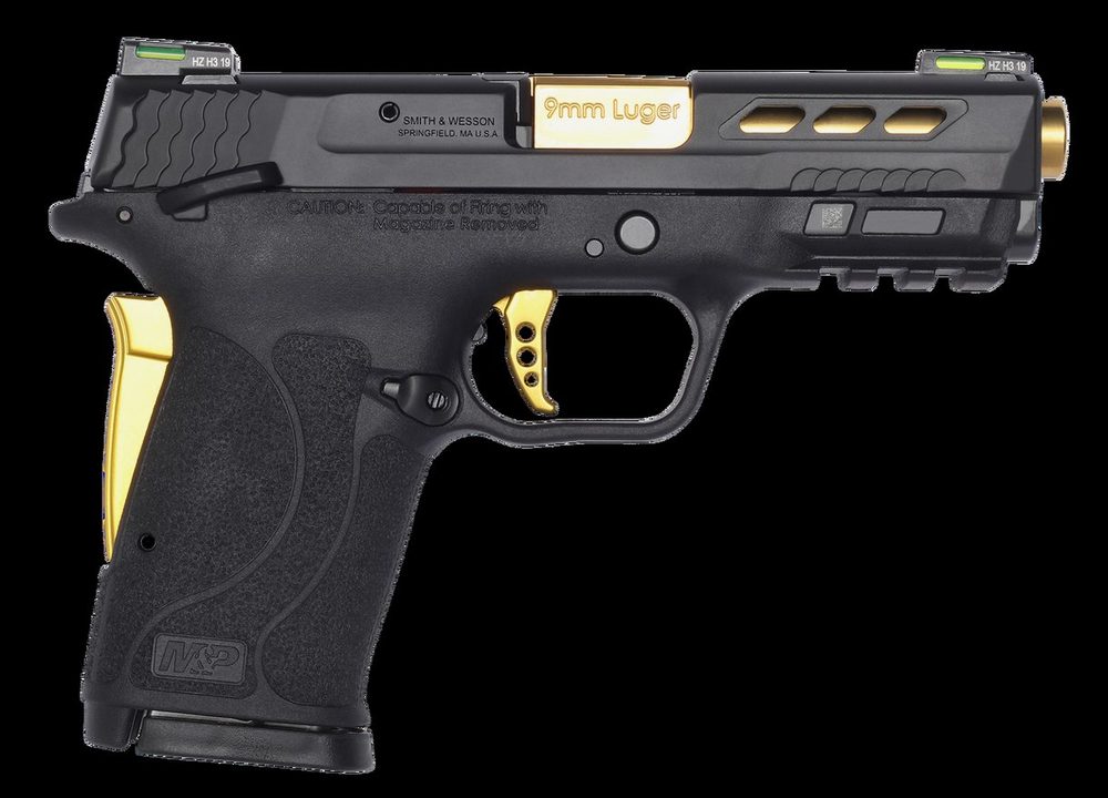 Smith & Wesson Performance Center Shield EZ Compact, 9mm, 3.8" Ported Barrel, Thumb Safety, Hi-Viz Litewave H3 Tritium/Lightpipe Sights