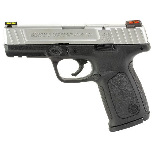 Smith & Wesson SD9VE 9mm, 4" Barrel, Silver Frame, Black Grip