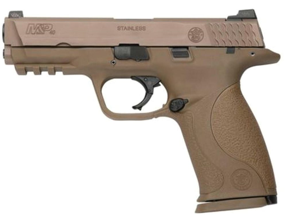 Smith & Wesson S&W M&P40 VTAC Viking Tactics Pistol, 40SW, Dark Earth, Trijicon/Fiber Optic Sights