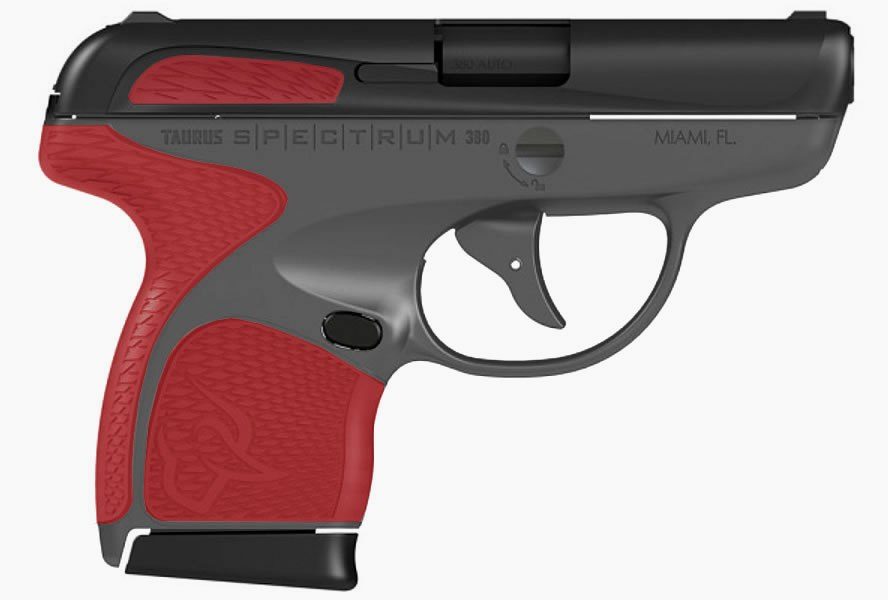 Spectrum 380 ACP Carry Conceal Pistol with Gray Frame and Torch Red Grips
