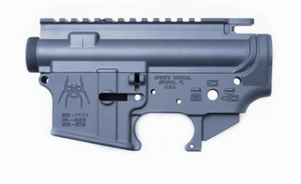 Spikes Stripped Grey Receiver Set Lower / Upper, Matched
