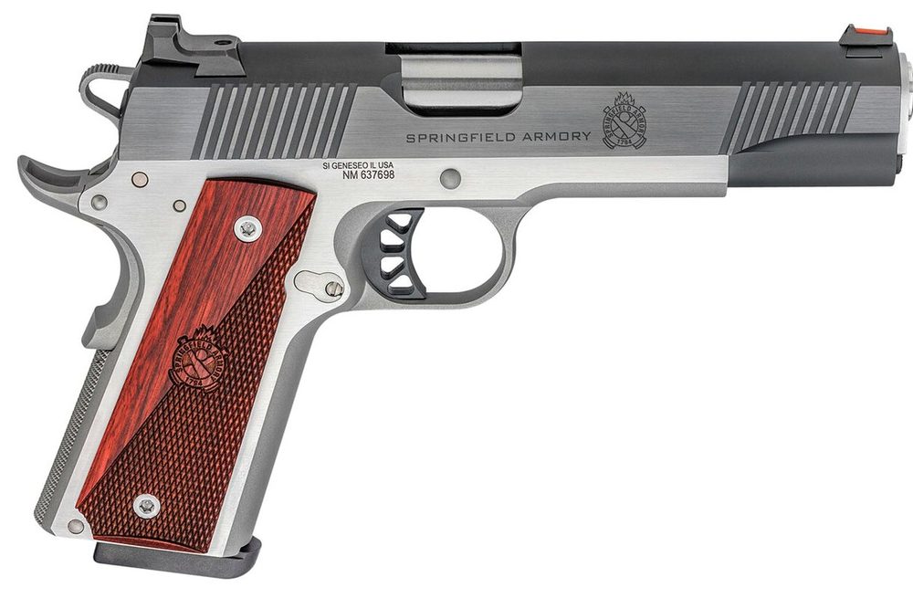 Springfield Ronin Operator 1911, Full Size, 45ACP 5" Barrel, Blued, SS Frame, Fiber Optic Front Sight Tactical White Dot Rear, 8rd Mag