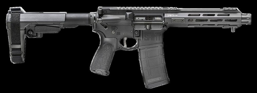 Springfield Saint Victor AR-15 Pistol 5.56/223 7.5" Barrel Black Hard Coat Anodized, Black Bravo Mod3 5 Position SBA3 Brace, 30 rd