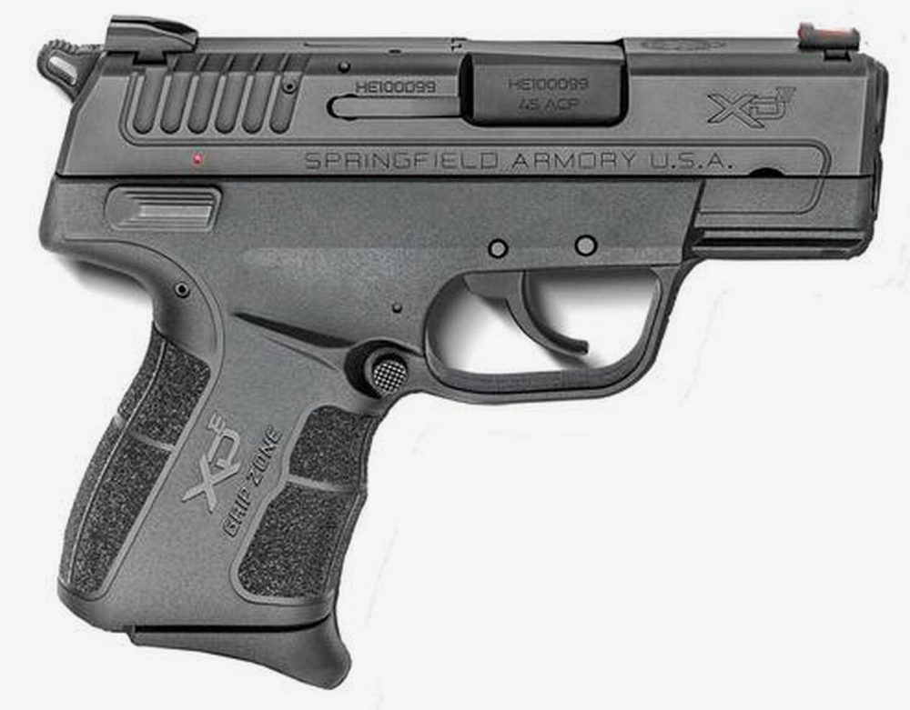 Springfield, XDE Compact, 45 ACP, 3.3" Barrel Ambi Safety, Fiber Optic Front Sight Combat Rear Sight, 1-6Rd & 1-7Rd Mag
