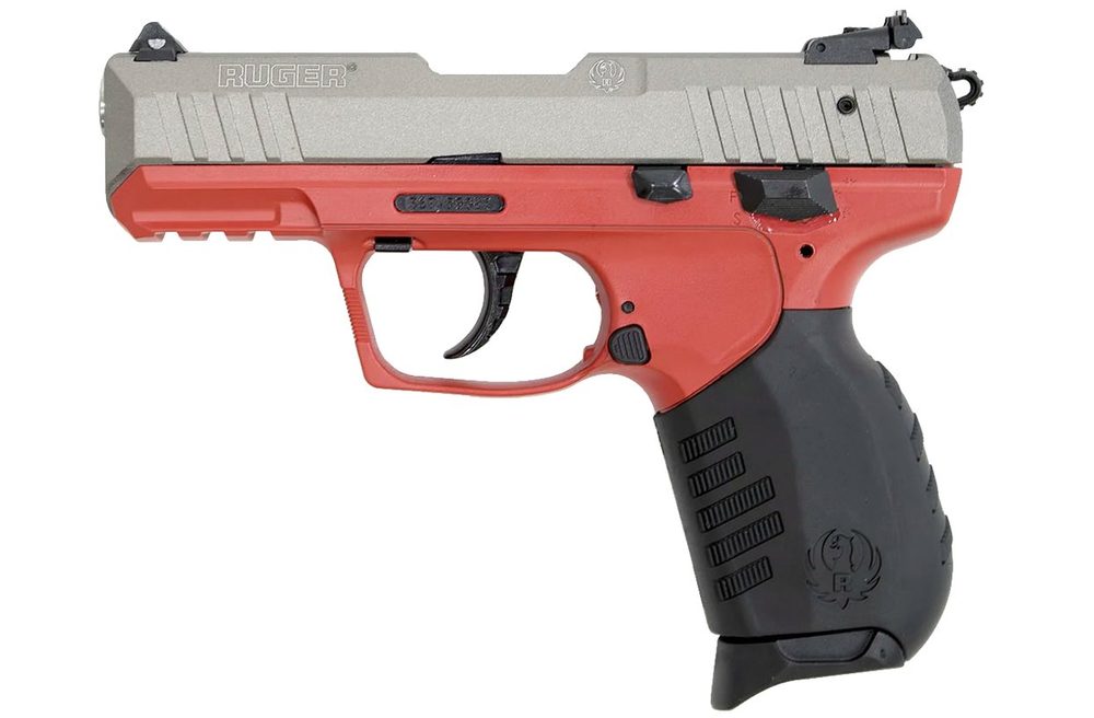 SR22 22LR Rimfire Pistol with Red Frame and Cerakote Gunmetal Gray Slide