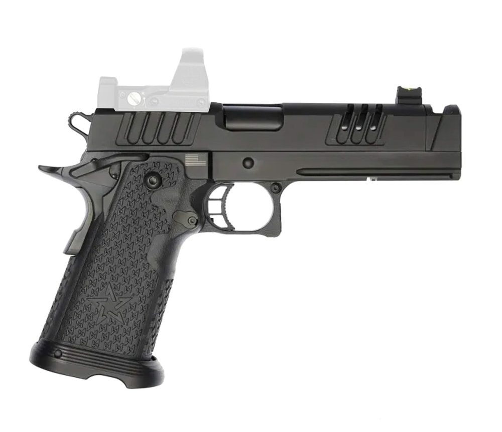 Staccato XC 9mm, 5" FlaTec Barrel, Dawson Fiber Optic Sights, DLC, 17rd/20rd