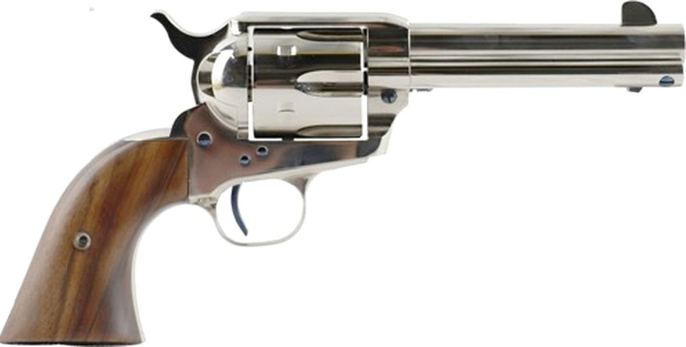 Standard Mfg Single Action Revolver 45 Colt 4.75" Barrel, Nickel Plated, Walnut 2 Pc Grip