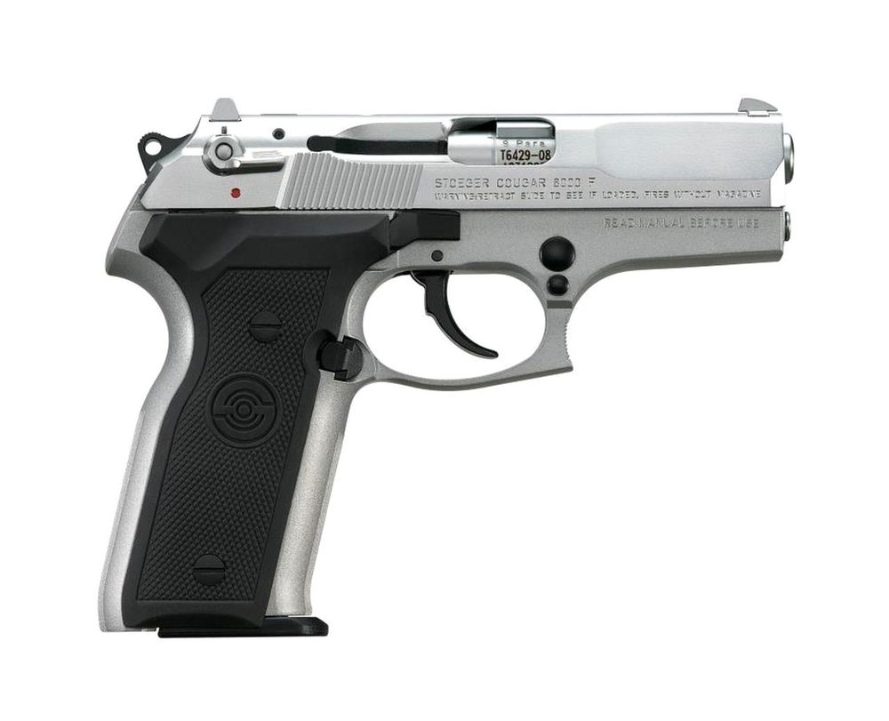 Stoeger Cougar 9MM Silver W/Black Grip 15 Rd Mag