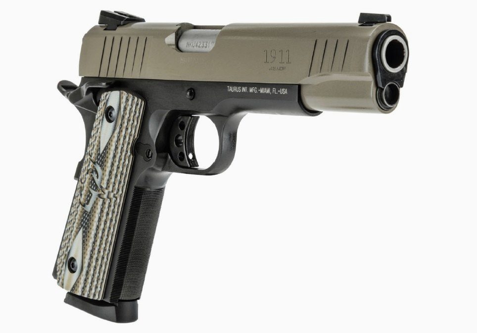 Taurus 1911, 45 ACP, 5", 8rd, Novak Sights, Black Frame, Sand Slide