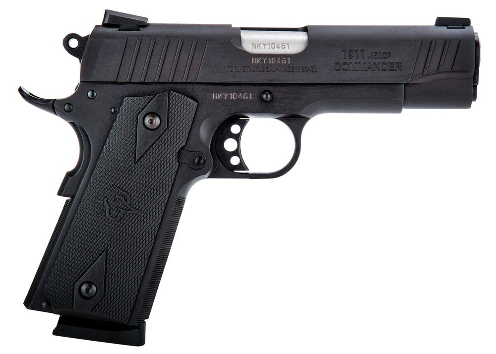 Taurus 1911 Commander 45 ACP, 4.2" Barrel, Adjustable Sights Black Frame, Green Slide, 8rd