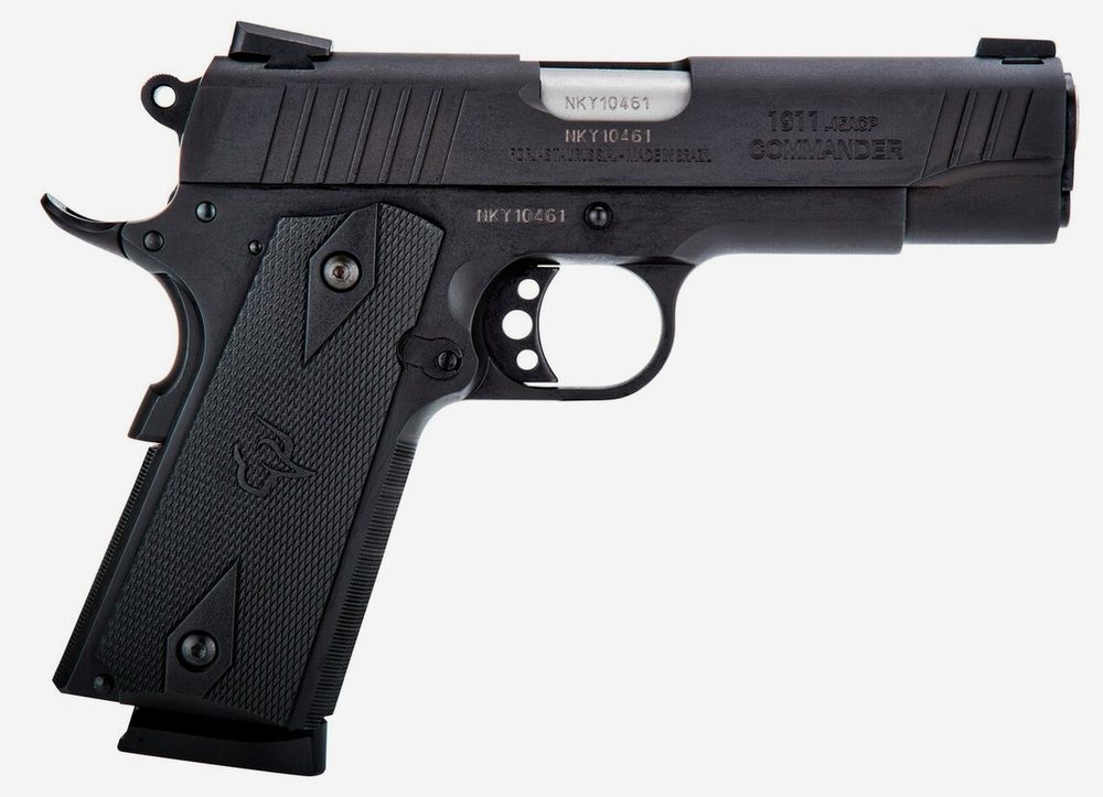 Taurus 1911 Commander 45 ACP, 4.2" Barrel, Novak Sights, Black Frame, Sand Slide, 8rd
