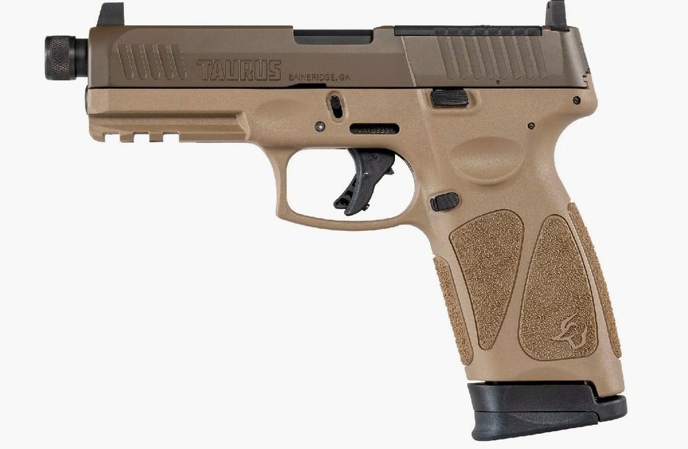 Taurus G3 Tactical TORO 9mm, 4.5" Threaded Barrel, Fixed Suppressor Height Sights, Patriot Brown/Tan, 2x17rd Magazines