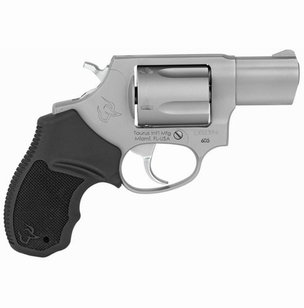 Taurus 605 Standard 357 Magnum 2 Barrel Black Rubber Stainless Steel Finish 5rd Taurus