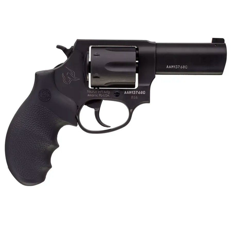 Taurus 856 38 Special, 2" Barrel, Black Rubber Grip Stainless Gold Accents, 6rd