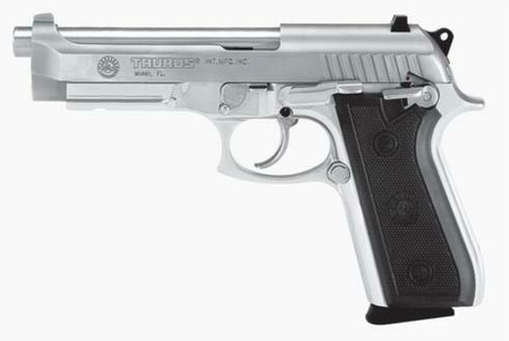 Taurus 92 9mm, 5" Barrel, Fixed Sights, Stainless, Rail, 17rd