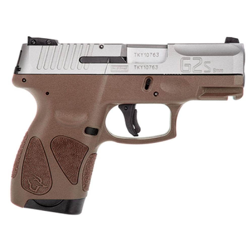 Taurus G2S Slim 9mm 3.25" Barrel Brown Polymer Grip, SS Slide 7rd Mag