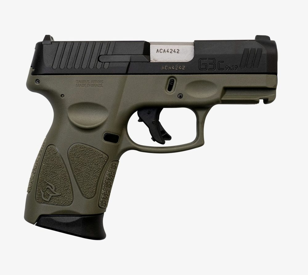 Taurus G3C 9mm, 3.26" Barrel, MTS, Adjustable Rear, Black/OD Green, 12rd