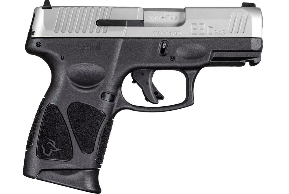 Taurus G3C Pistol, Striker Fired, Compact, 3.26" Barrel, Polymer Frame, Black Color, Fixed Front Sight With Drift Adjustable Rear Sight, 12Rd, 3 Magazines