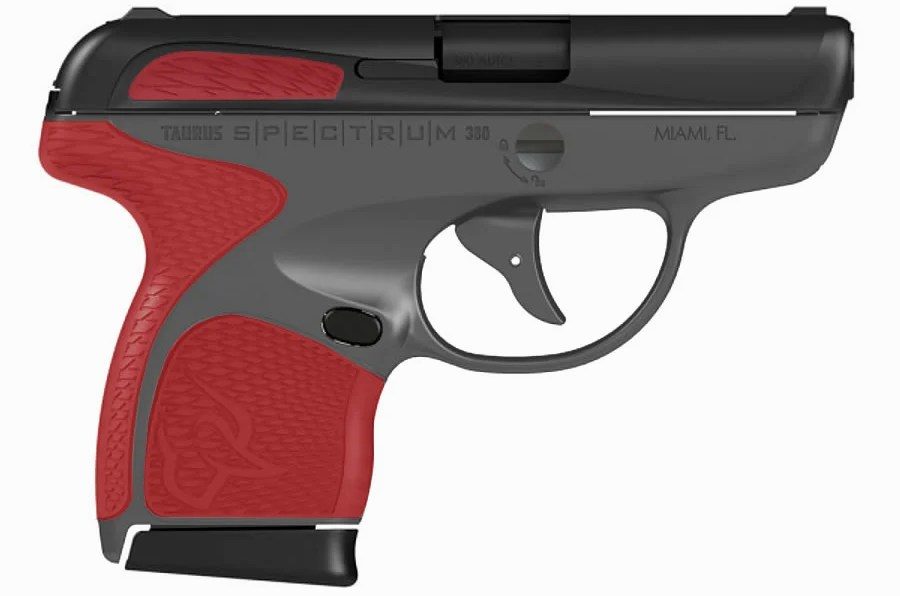 Taurus Spectrum .380 ACP, 2.8" Barrel, 6rd, Black Frame, Red Grips and Black Slide