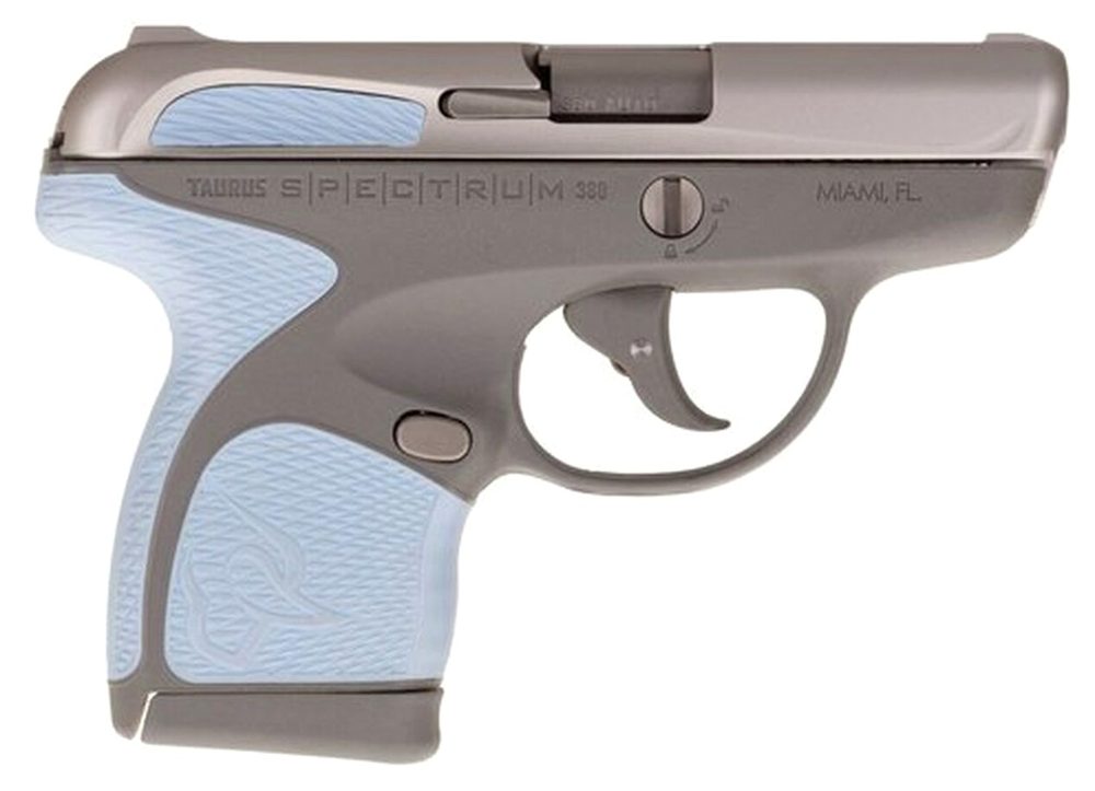 Taurus Spectrum, .380 ACP, 2.8" Barrel, 6rd, Gray Frame, Serenity Grips and Stainless Slide