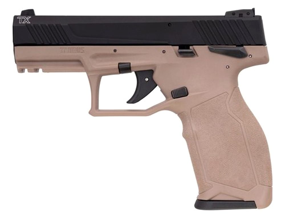Taurus TX22, .22 LR, 4" Barrel, 16rd, Threaded Barrel, Black Slide, Flat Dark Earth
