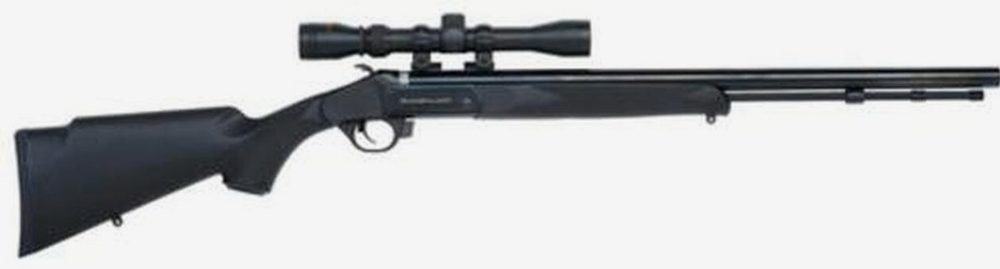 Traditions Black Powder Buckstalker Accelerator Break Open Muzzleloader 50 Caliber 24 Barrel Blue Finish 3 9x40mm Duplex Scope Black Stock