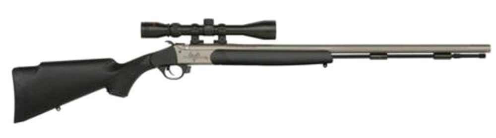 Traditions Black Powder Pursuit G4 Ultralight 50 Caliber 26 Tapered Fluted Barrel Cerakote Finish 3 9x40mm Duplex Scope Black Stock