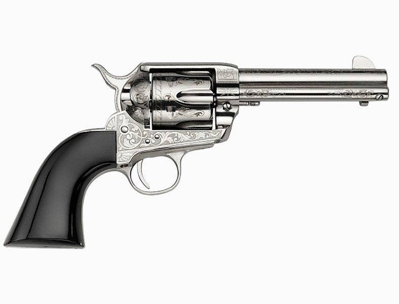 U.S. Grant 45 LC Single Action Revolver with Nickel Victorian Engraving and 5-1/2 inch Barrel
