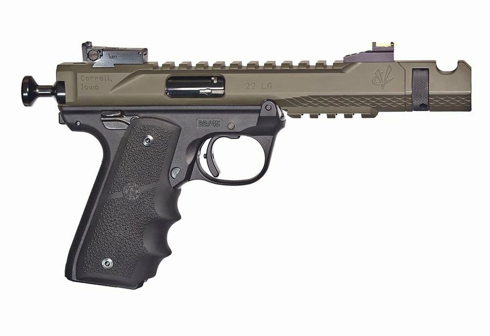 Volquartsen Black Mamba, 4.5" Barrel, Hi-Viz Front Sight, Single Port Comp, Cerakote OD Green