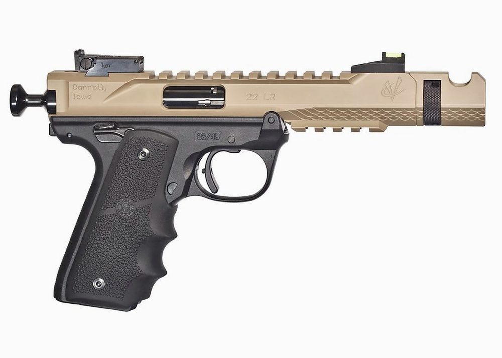 Volquartsen Black Mamba, 4.5" Barrel, Hi-Viz Front Sight, Single Port Comp, Cerakote, Flat Dark Earth
