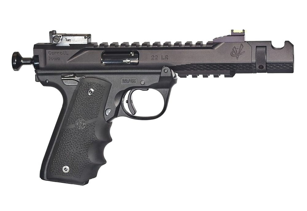 Volquartsen Black Mamba, 4.5", Hi-Viz Front Sight, Single Port Comp, Black Anodized Aluminum