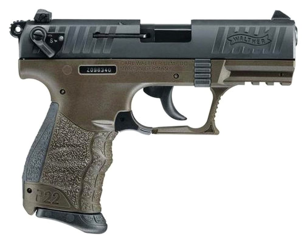 Walther P22 QD 22LR 3.42" Barrel Military Green Frame