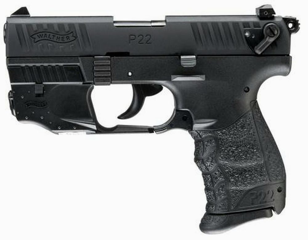Walther P22 QD, Laser 22LR 3.42" Barrel Black 10rd Mag