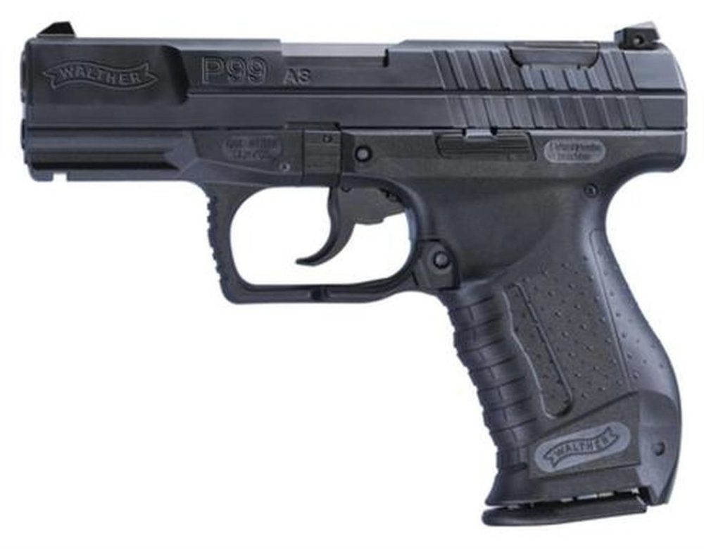 Walther P99 AS 9mm, 4" Barrel, Rail, 15rd, 2 Mags