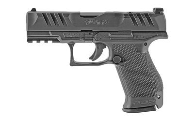 Walther, PDP, Optics Ready, Semi-automatic, Polymer Frame, Striker Fired, Compact Frame, 9mm, 4" Barrel, Black, Adjustable Rear Sight, 15Rd