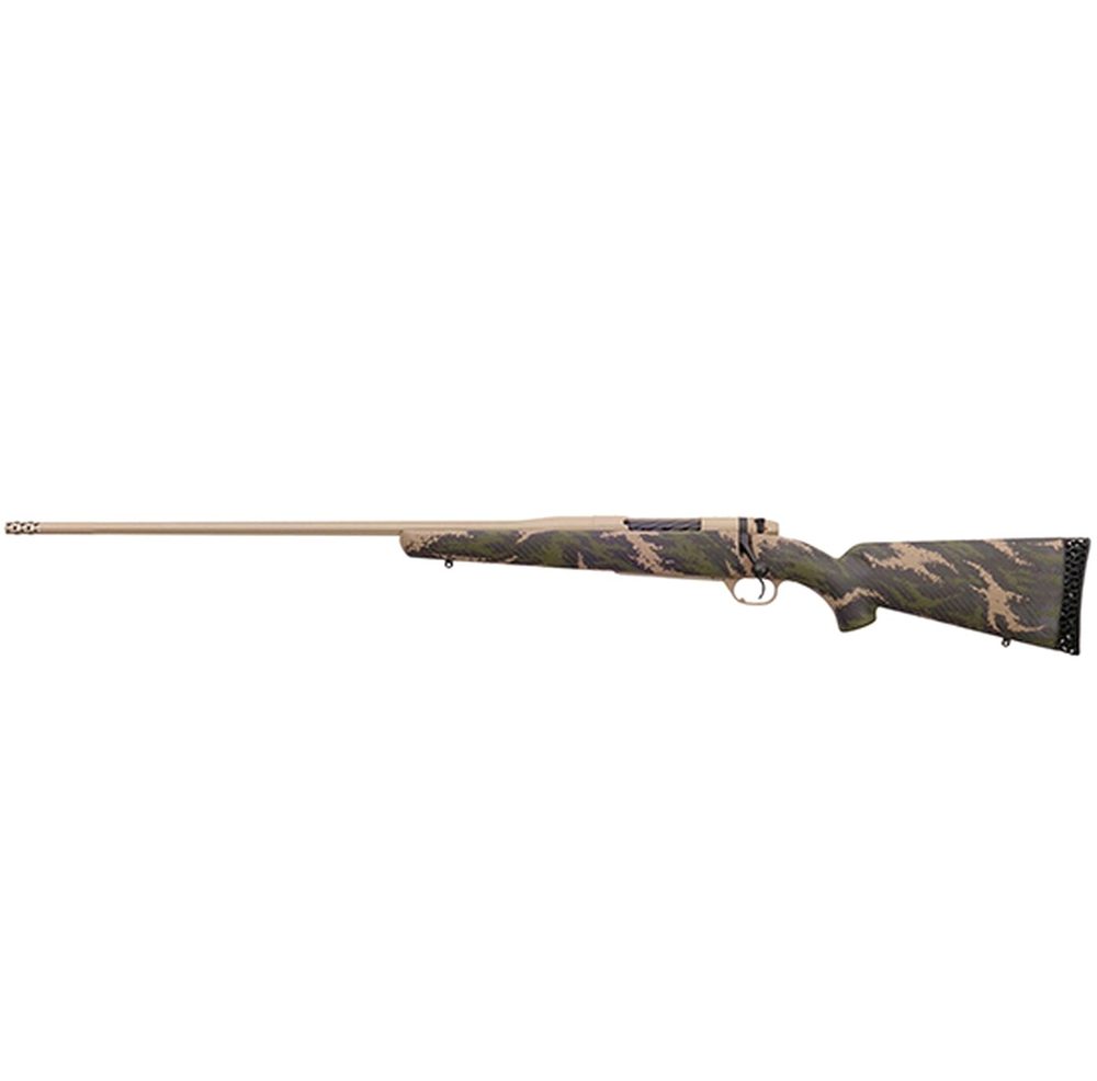 Weatherby Mark V Back Country 6.5x300 Weatherby Mag, 26" Barrel, Carbon Fiber Green Tan Sponge Patterns, McMillan Tan Cerakote, Left Hand, 3rd