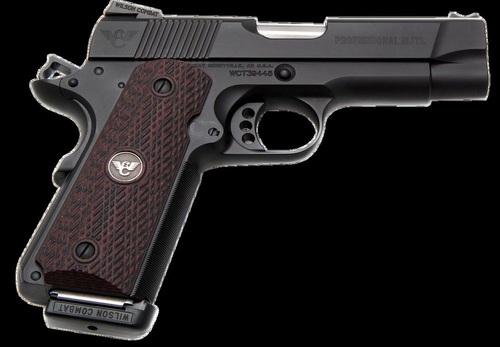 Wilson Combat 1911 Professional Elite 45 ACP Single 4" Barrel Black Cherry G10 Grip Black Slide
