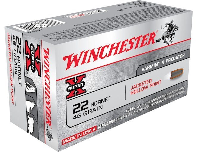 Winchester Super X 22 Hornet Ammo 46 Grain Jacketed Hollow Point 200 rounds