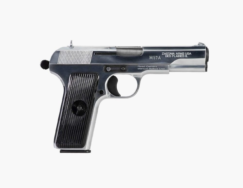 Zastava M70AA Tokarev Pistol (Soviet TT Type) 7.62x25 4.5" Barrel, Chromed Finish, 9rd Mag