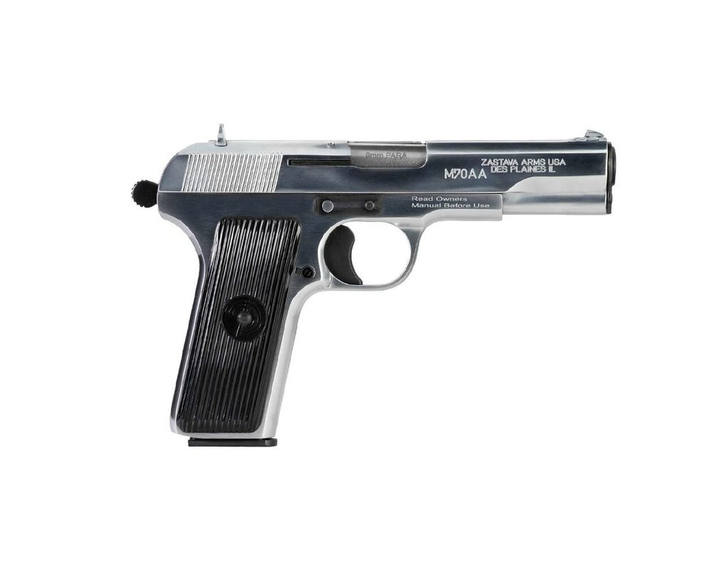 Zastava M70AA Tokarev, Soviet TT Type 9mm, 4.5" Barrel, Chromed Finish, 8rd Mag