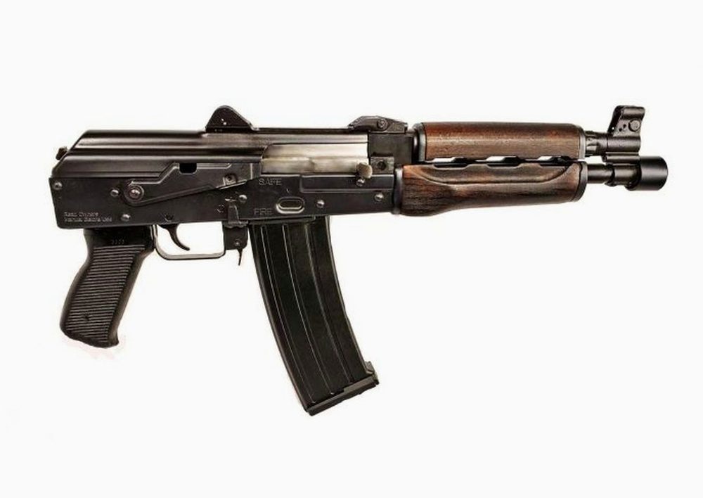 Zastava ZPAP85 AK Pistol 5.56 NATO/223, 10" Chrome Lined Barrel, Dark Wood, Buldged Trunnion 30rd Mag1.5 mm receiver , chrome lined barrel