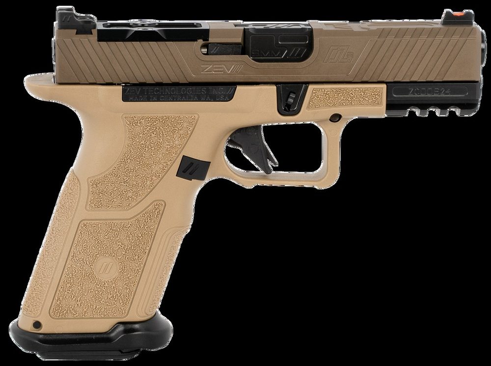 ZEV Technologies O.Z-9 Compact X 9mm, 4" Black Barrel, Steel Frame, Polymer X Grip, Flat Dark Earth, 17rd